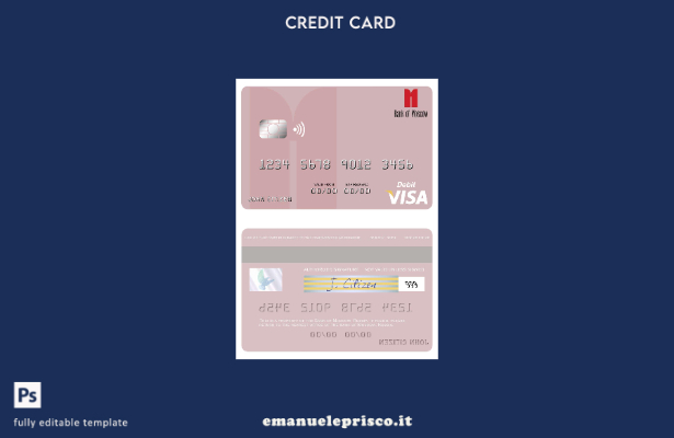 stile verificato Modello di carta di debito visto della Banca di Mosca della Rus